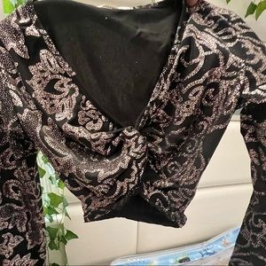 Sparkly long sleeve crop top